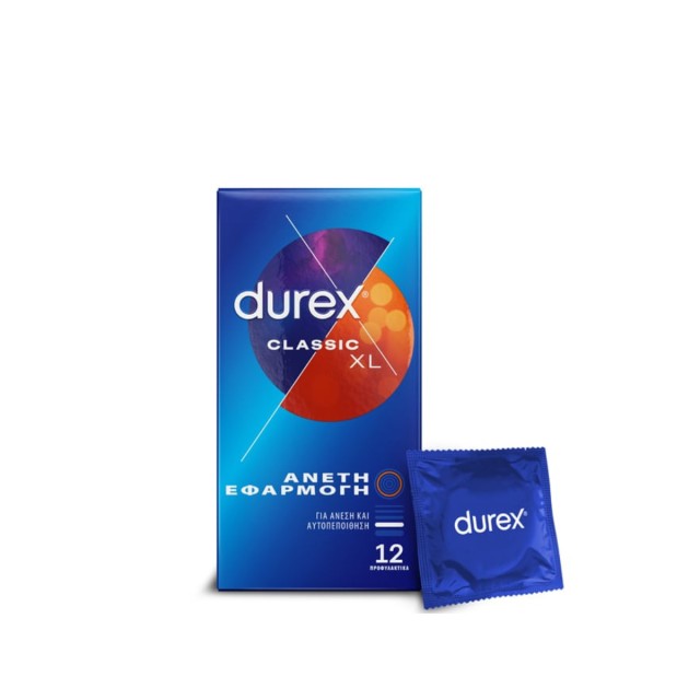 Durex Προφυλακτικά Classic Άνετη εφαρμογή XL 12 τμχ