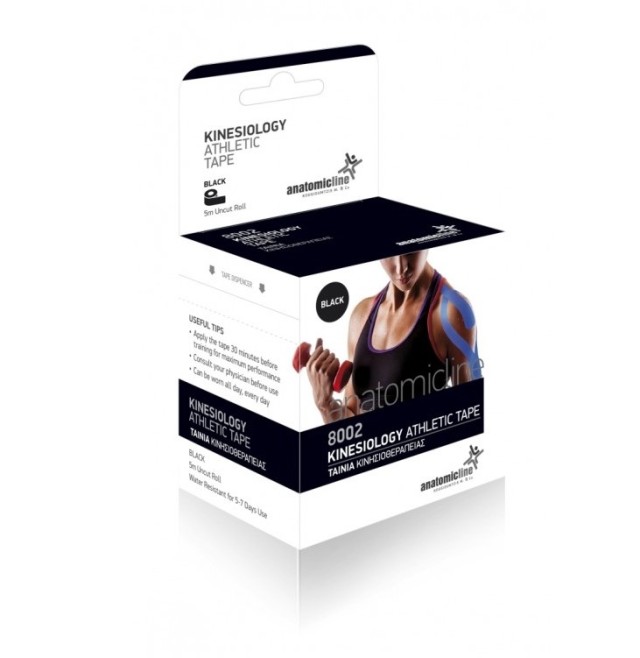 Anatomicline Tape kinesiology Athletic Tape Black 5cm X 5m 1τμχ 8002