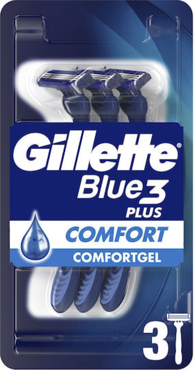 Gillette Blue 3 Ξυραφάκια μιας Χρήσης με 3 Λεπίδες και Λιπαντική Ταινία 3τμχ