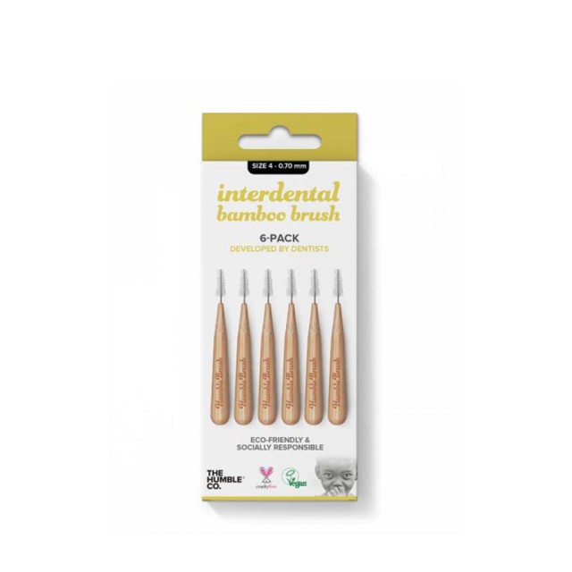 The Humble Co. Interdental Bamboo Brush Size 4 - 0.70 mm Yellow 6τμχ