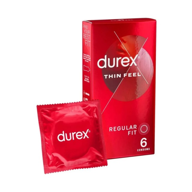 Durex Sensitive Λεπτά Προφυλακτικά με Κανονική Εφαρμογή 6 τμχ