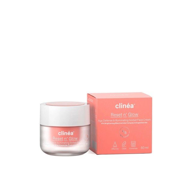Clinea Reset n Glow Sorbet Κρέμα Προσώπου Αντιγήρανσης & Λάμψης 50 ml