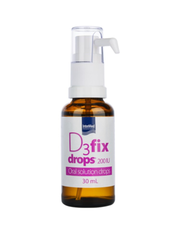 INTERMED D3 FIX DROPS 200IU Με Αντλία 30ml