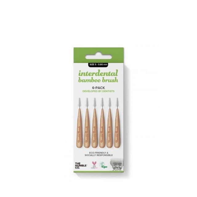 The Humble Co. Interdental Bamboo Brush Size 5 - 0.80mm Green 6τμχ