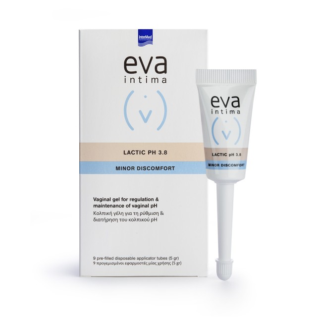 Intermed Eva Intima Lactic Κολπική Γέλη για Επαναφορά & Διατήρηση του Φυσιολογικού Κολπικού pH, 9x5ml