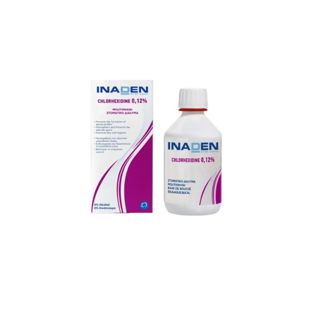 Inaden Chlorhexidine 0.12% Mouthwash Στοματικό Διάλυμα για την Ουλίτιδα & κατά της Πλάκας 250ml