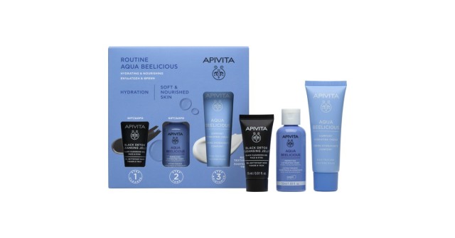 Apivita Promo Αqua Beelicious Comfort Hydrating Cream Ενυδατική Κρέμα Πλούσιας Υφής, 40ml & Δώρο Αqua Beelicious Ενυδατικό Τόνερ, 50ml & Black Dettox Gel Καθαρισμού,15ml