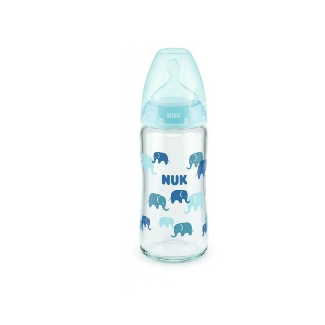 Nuk First Choice+ Glass Bottle Temperature Control 0-6M+ Θηλή Σιλικόνης 120 ml