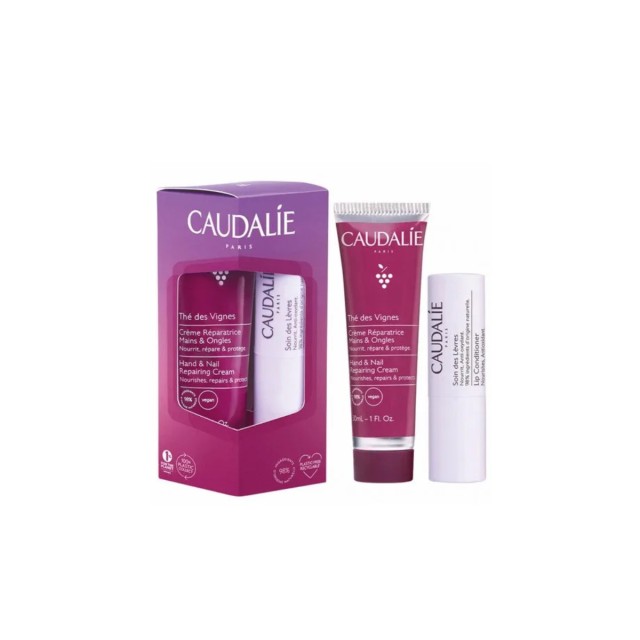 Caudalie The Des Vignes Hand and Nail Cream 30 ml & Lip Conditioner 4.5 g
