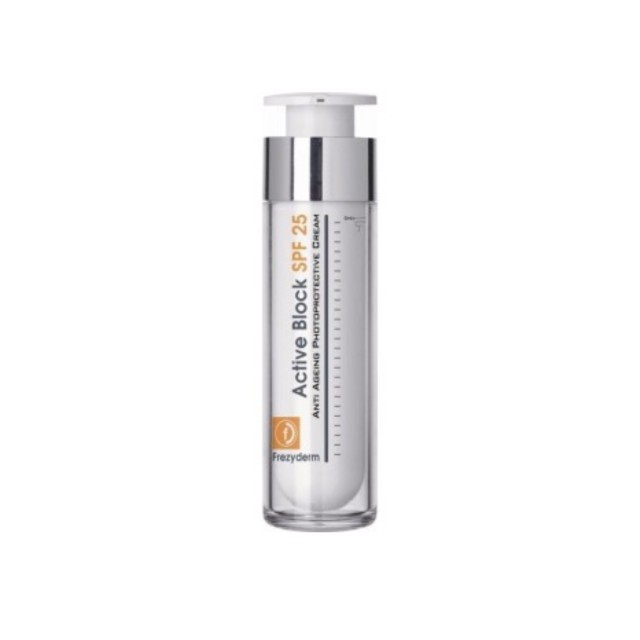Frezyderm Active Block Αντιγηραντική Κρέμα Προσώπου Ημέρας με SPF25, Υαλουρονικό Οξύ & Πεπτίδια 50ml