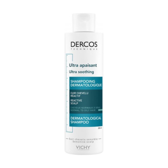 Vichy Dercos Ultra Soothing Σαμπουάν για το Ευαίσθητο Τριχωτό για Λιπαρά Μαλλιά 200ml
