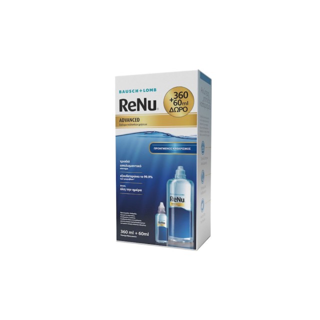 Bausch & Lomb ReNu Advanced Υγρό Φακών Επαφής 360ml & 60ml