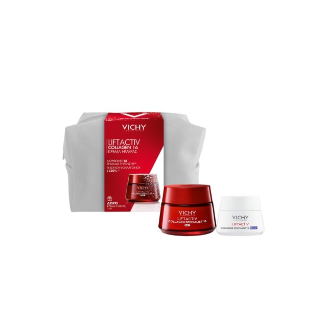 Vichy Promo Liftactiv Collagen Specialist 16 Κρέμα Ημέρας, 50ml & Δώρο Liftactiv Collagen Specialist Night Κρέμα Νύχτας, 15ml & Νεσεσέρ, 1τεμ, 1σετ