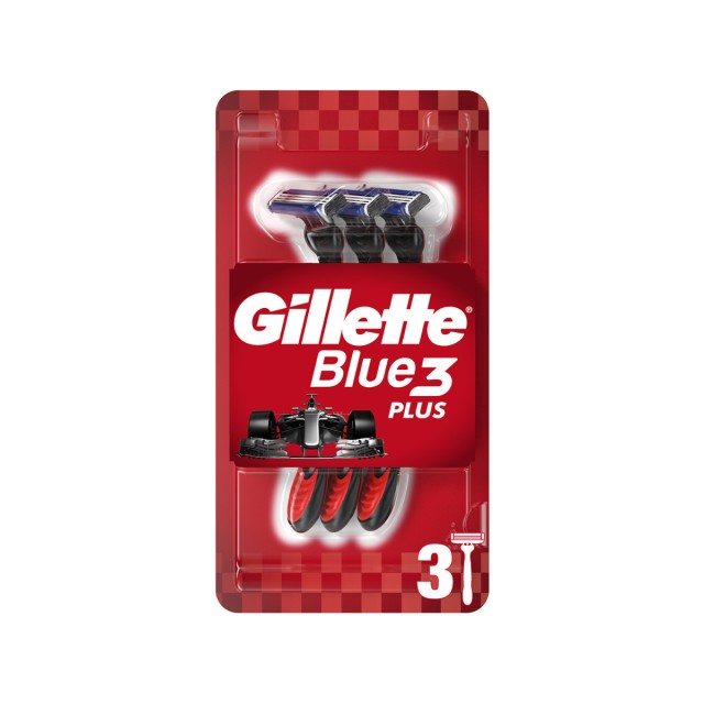 Gillette Blue3 Red Ξυραφάκια μιας Χρήσης με 3 Λεπίδες & Λιπαντική Ταινία 3τμχ