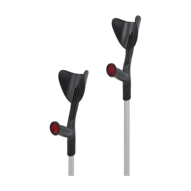 Mikirad Πατερίτσα Αγκώνος Ενισχυμένη με Σταθερή Λαβή & Ρυθμιζόμενο Ύψος Μαύρη