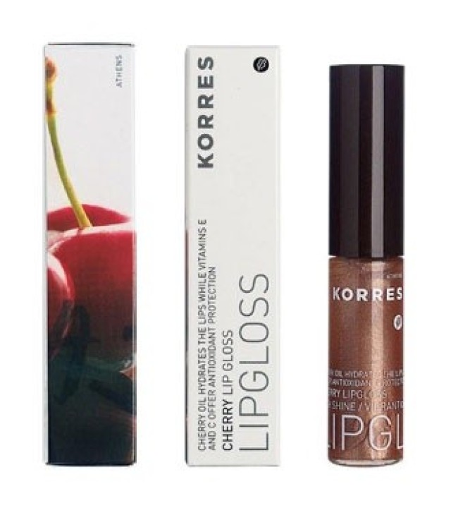 KORRES  CHERRY LIP GLOSS 37 GOLDEN BROWN 6ML
