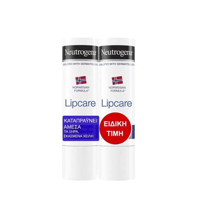 Neutrogena Promo Lipcare Ενυδατικό Στικ Χειλιών, 2x4.8g