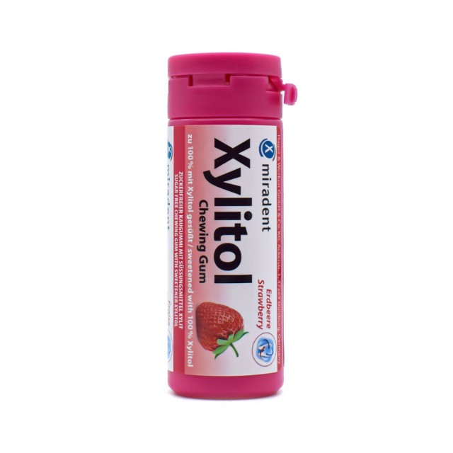 Miradent Xylitol Chewing Gum Strawberry for Kids, 30chew. gums