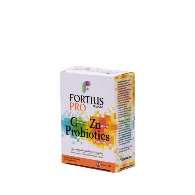 Fortius Pro Vitamin C 1.000mg, Zinc 20mg, Probiotics 2 billion x60 Tabs