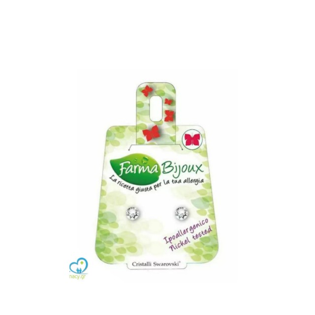 Farma Bijoux Υποαλλεργικά Σκουλαρίκια Κρύσταλλα Στρογγυλά 5,3mm, 1 ζευγάρι