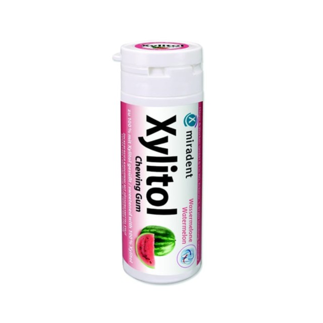 Miradent Xylitol Chewing Gum Watermelon, 30chew. gums