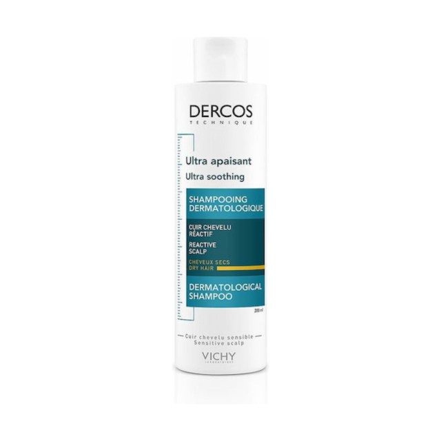 Vichy Dercos Ultra Soothing Σαμπουάν για το Ευαίσθητο Τριχωτό για Ξηρά Μαλλιά Μαλλιά 200ml