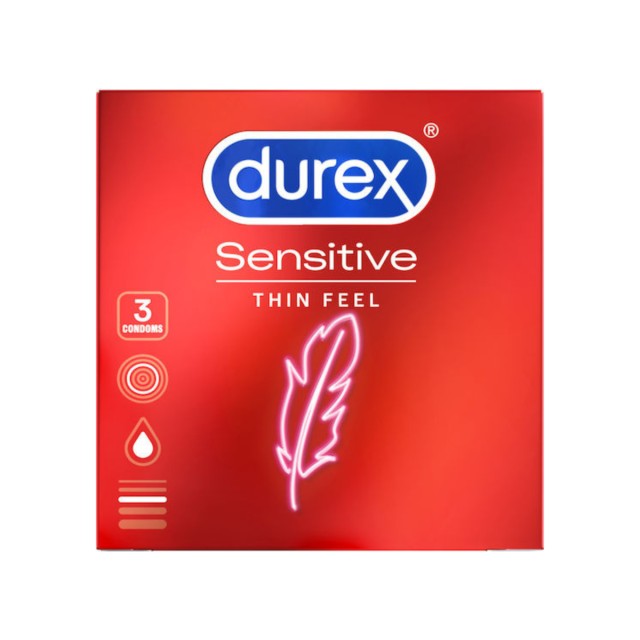 Durex Προφυλακτικά Sensitive Λεπτά 3τμχ