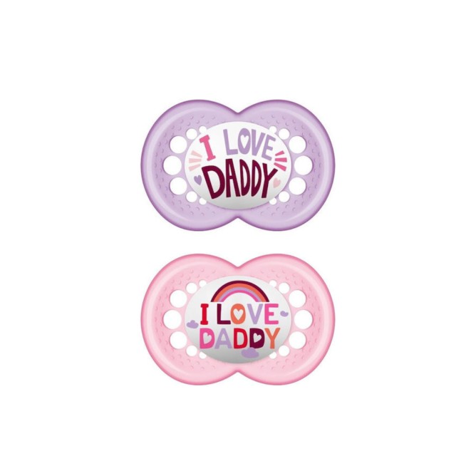 Mam I love Mummy & Daddy Ορθοδοντική Πιπίλα Σιλικόνης 6-16m+, 2τεμ