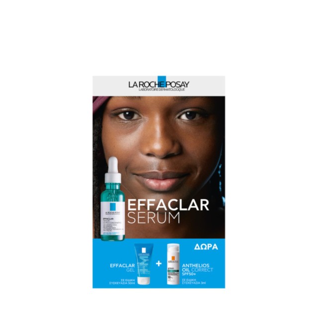 La Roche Posay Set Effaclar Serum Ορός κατά των Επίμονων Ατελειών + Δώρο Effaclar Gel Καθαρισμού 50ml + Anthelios Oil Correct Spf50+ 3ml