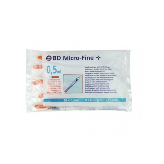 Bd Συριγγα Ινσουλινης 0,5 ml X 29G 10Τμχ