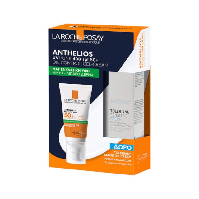 La Roche-Posay Promo Anthelios UVMune 400 Spf50+ Hydrating Cream 50ml & Toleriane Sensitive Moisturiser Cream 15ml