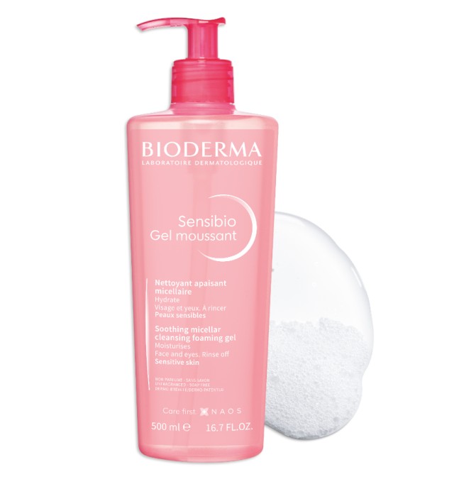 Bioderma Sensibio Gel Moussant Απαλό Τζελ Καθαρισμού & Αφαίρεσης Μακιγιάζ για Ευαίσθητο Δέρμα 500 ml