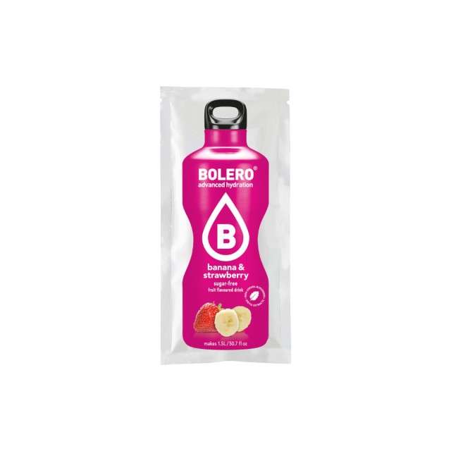 Bolero Χυμός σε Σκόνη 1.5L σε Νερό Φράουλα / Μπανάνα Χωρίς Ζάχαρη 9gr