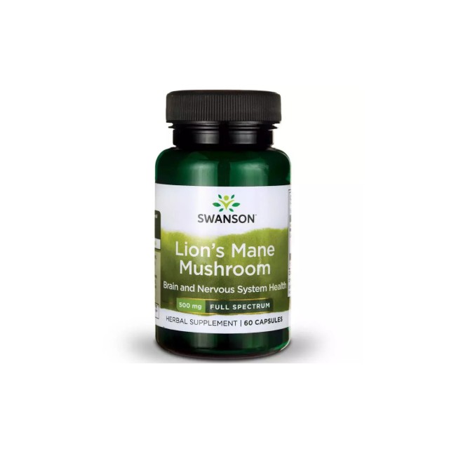 Swanson Lions Mane Mushroom 500mg 60 κάψουλες
