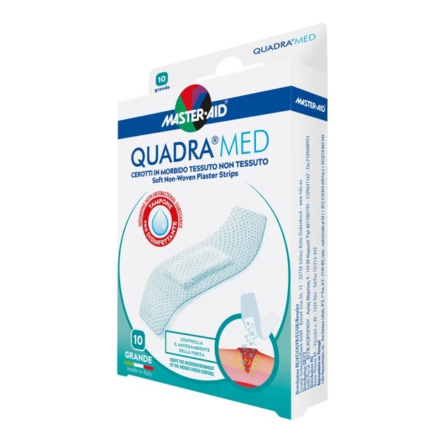Master Aid Αυτοκόλλητα Επιθέματα Quadra Med 86x39mm 10τμχ