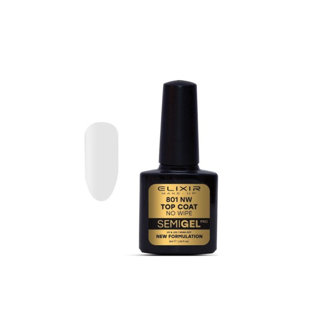 Elixir Semigel 801 No Wipe Top Coat για Ημιμόνιμα Βερνίκια