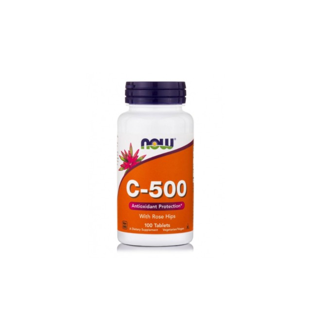Now Foods Vitamin C 500mg with Rose Hips, 100tabs