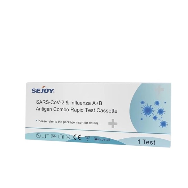 Sejoy Sars-Cov-2 & Influenza A+B Combo Rapid Test Γρίπης Α/Β & Covid-19 x1