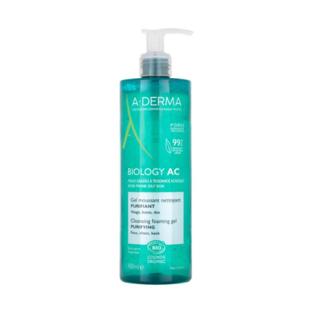 A-Derma Biology AC Αφρίζον Τζελ Καθαρισμού Προσώπου 400ml