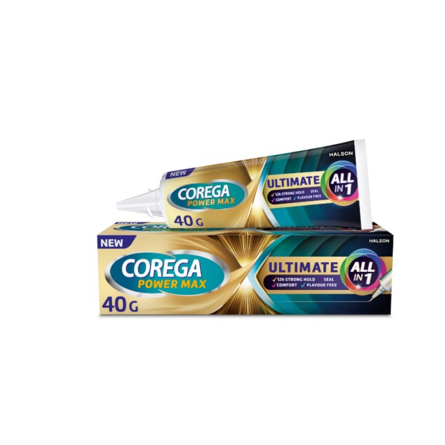 Corega Ultimate All-In-One Στερεωτική Κρέμα Τεχνητής Οδοντοστοιχίας για Ακόμα Μεγαλύτερη Δύναμη Μασήματος 40 g