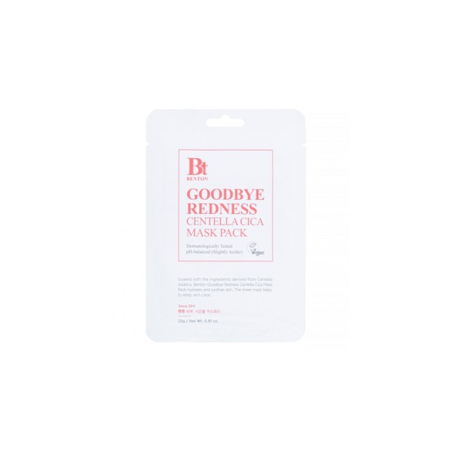 Benton Goodbye Redness Sheet Μάσκα Προσώπου για Ενυδάτωση Με Centella Asiatica 20gr