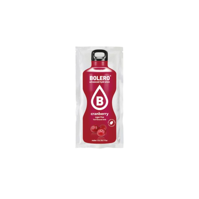 Bolero Χυμός σε Σκόνη 1.5L σε Νερό Cranberry Χωρίς Ζάχαρη 9gr