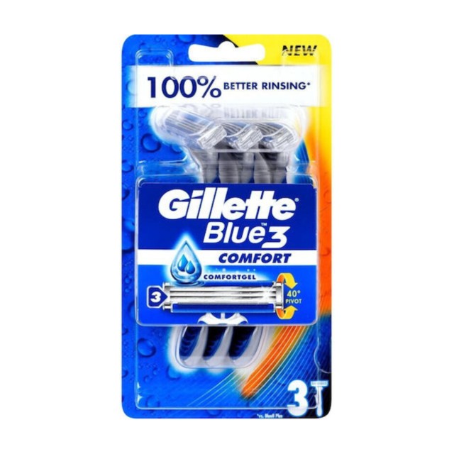 Gillette Blue3 Comfort Ξυραφάκια μιας Χρήσης με 3 Λεπίδες & Λιπαντική Ταινία 3τμχ