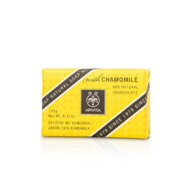 Apivita Φυσικό Σαπούνι με Χαμομήλι για την υγεινή της ευαίσθητης επιδερμίδας Μπάρα 125g