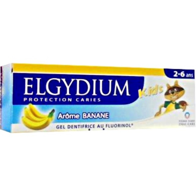 Elgydium Οδοντόπαστα Kids με Άρωμα Μπανάνας & 500ppm Ιόντων Φθορίου (2-6 ετών) 50ml