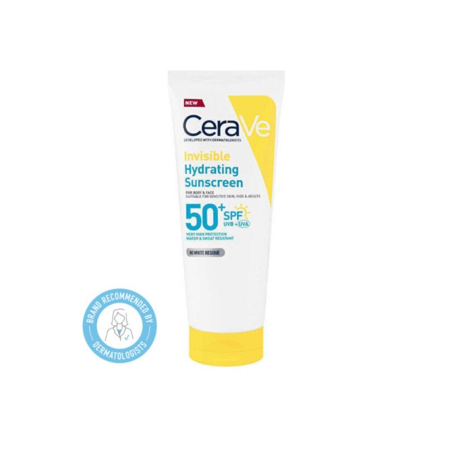 CeraVe Invisible Hydrating Αδιάβροχη Αντηλιακή Λοσιόν Προσώπου & Σώματος SPF50+ 75ml