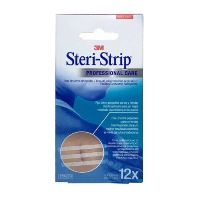 3M Steri-Strip Αποστειρωμένα Αυτοκόλλητα Ράμματα 75x6mm 12τμχ