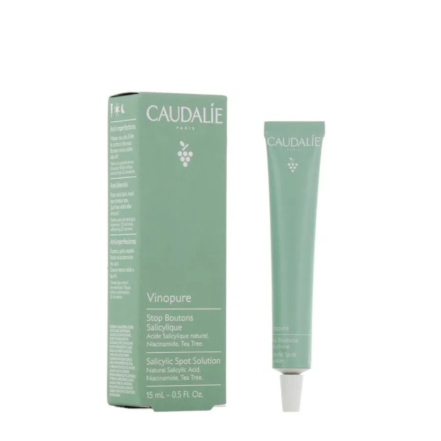 Caudalie Vinopure Salicylic Spot Solution Kρέμα Τοπικής Εφαρμογής για Σπυράκια, 15ml