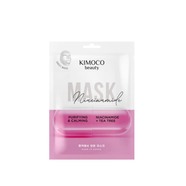 Kimoco Beauty Καταπραϋντική Μάσκα Προσώπου με Νιασιναμίδη & Εκχύλισμα Δέντρου Τσαγιού, 23ml