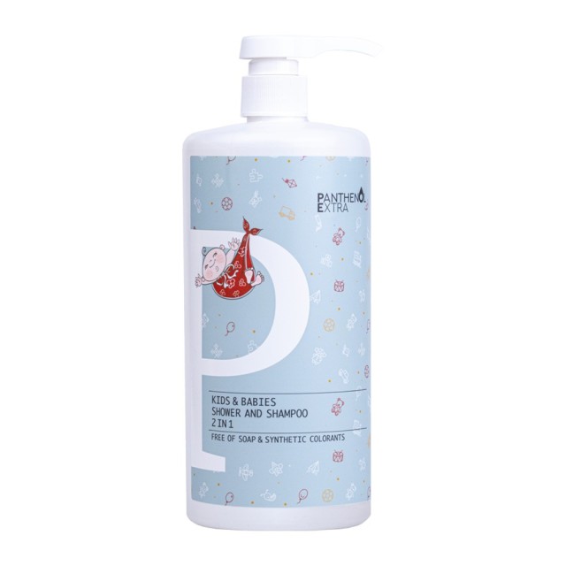 Panthenol Extra Baby 2 in 1 Shampoo & Bath Σαμπουάν - Αφρόλουτρο για Βρέφη & Παιδιά, 1lt